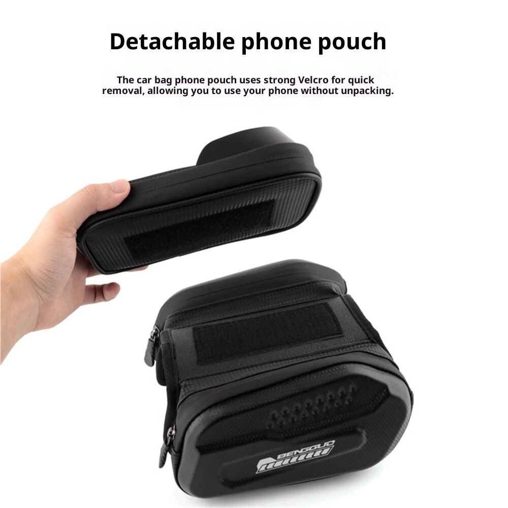 BENGGUO Bike Top Tube Bag Touchscreen 6.5'' Phone Holder Case Waterproof Reflective Large Capacity Front Beam Bag for MTB — view 5