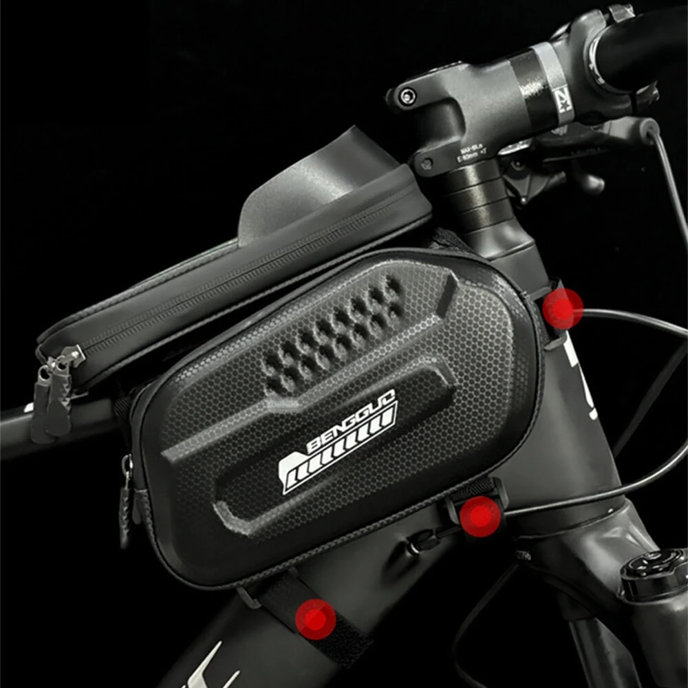 BENGGUO Bike Top Tube Bag Touchscreen 6.5'' Phone Holder Case Waterproof Reflective Large Capacity Front Beam Bag for MTB — view 8