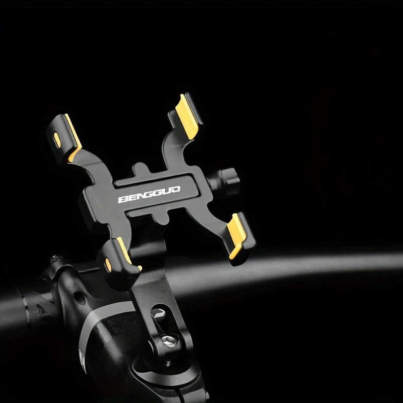 BENGGUO Four-Claw Bike Holder 360° Adjustable Shockproof Anti-fall Aluminum Alloy Handlebar Holder with Rubber Gasket for Motorcycle Bicycle Scooter Bracket — view 6