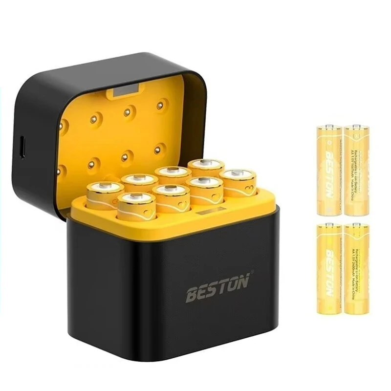 Beston M7037 8-Slot 1.5V Smart AA/AAA Lithium Battery Charger Case Fast Charging Battery Charger Smart Charging Compartment — image 1