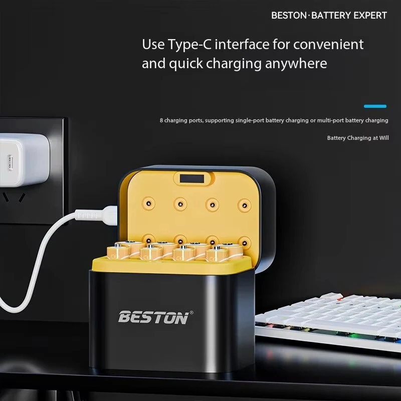 Beston M7037 8-Slot 1.5V Smart AA/AAA Lithium Battery Charger Case Fast Charging Battery Charger Smart Charging Compartment — view 2