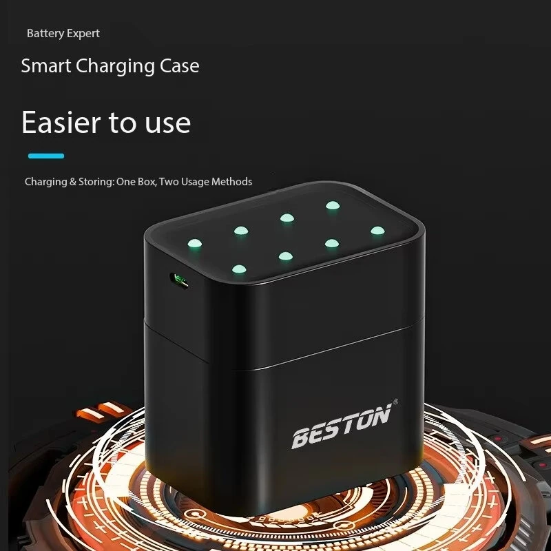Beston M7037 8-Slot 1.5V Smart AA/AAA Lithium Battery Charger Case Fast Charging Battery Charger Smart Charging Compartment — view 3