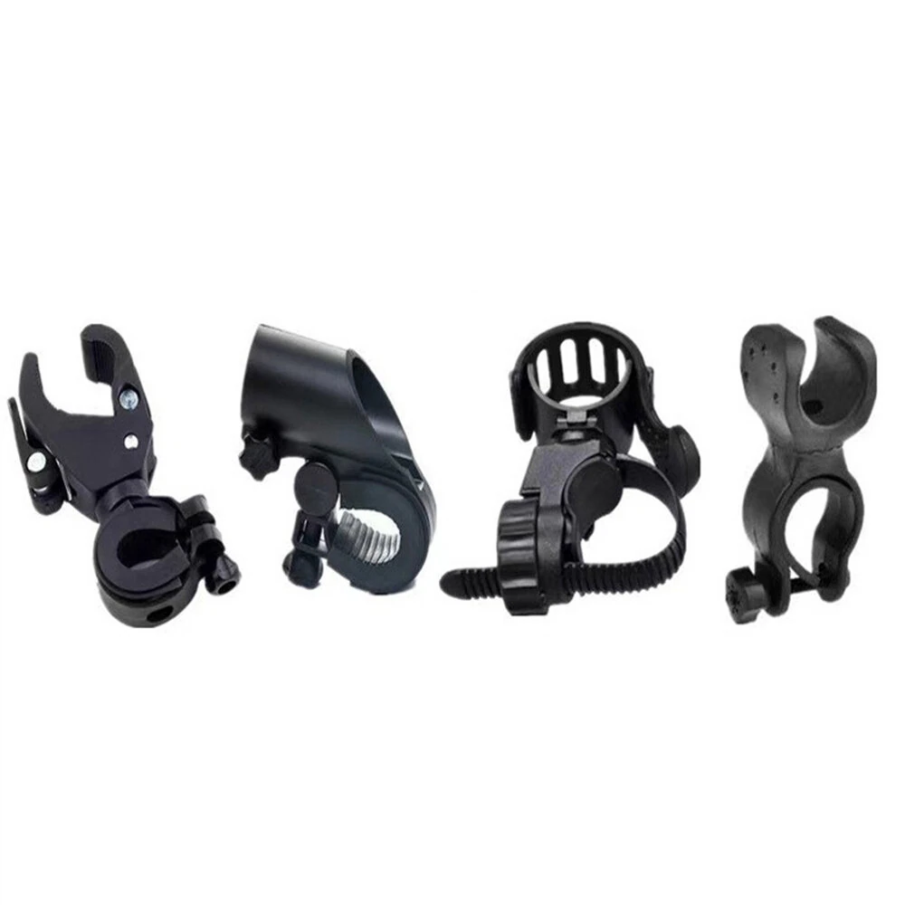 Bicycle Handlebar Light Bracket 360 Degree Rotatable Bike Lamp Holder LED Flashlight Plastic Clip Bike Light Mount Bracket — view 2