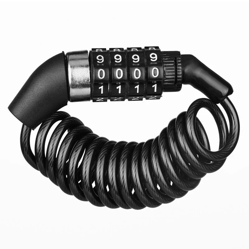 Bicycle Helmet Backpack Lock 4 Digit Combination Steel Wire Cable Lock — image 1