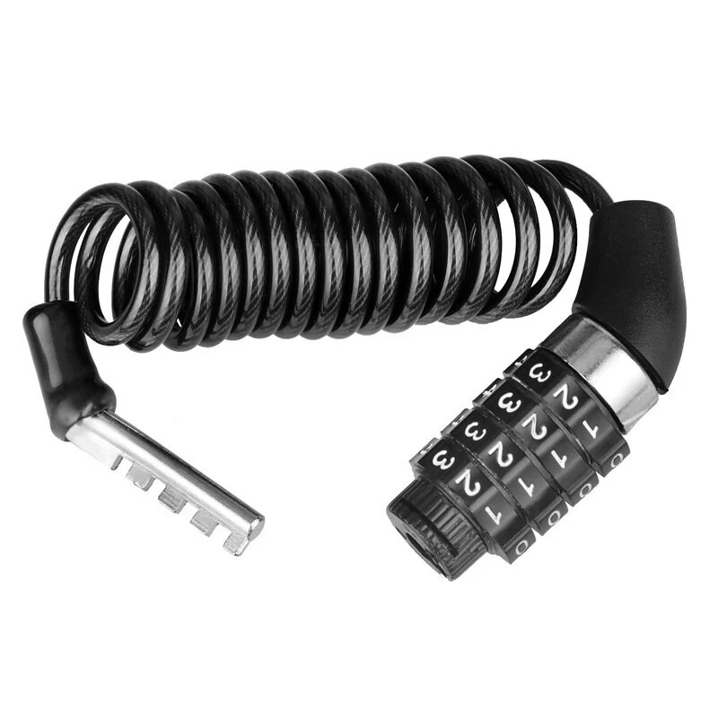 Bicycle Helmet Backpack Lock 4 Digit Combination Steel Wire Cable Lock — view 2