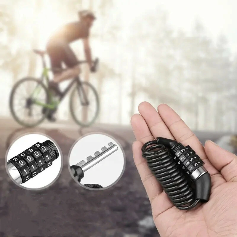 Bicycle Helmet Backpack Lock 4 Digit Combination Steel Wire Cable Lock — view 5