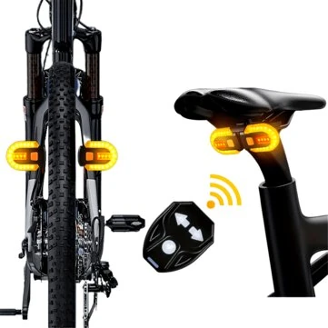 Bicycle Turn Signal Light Wireless Remote Control Bike Taillight USB Rechargeable Bicycle Front Rear Light LED Bike Warning Lamp — Bicycle