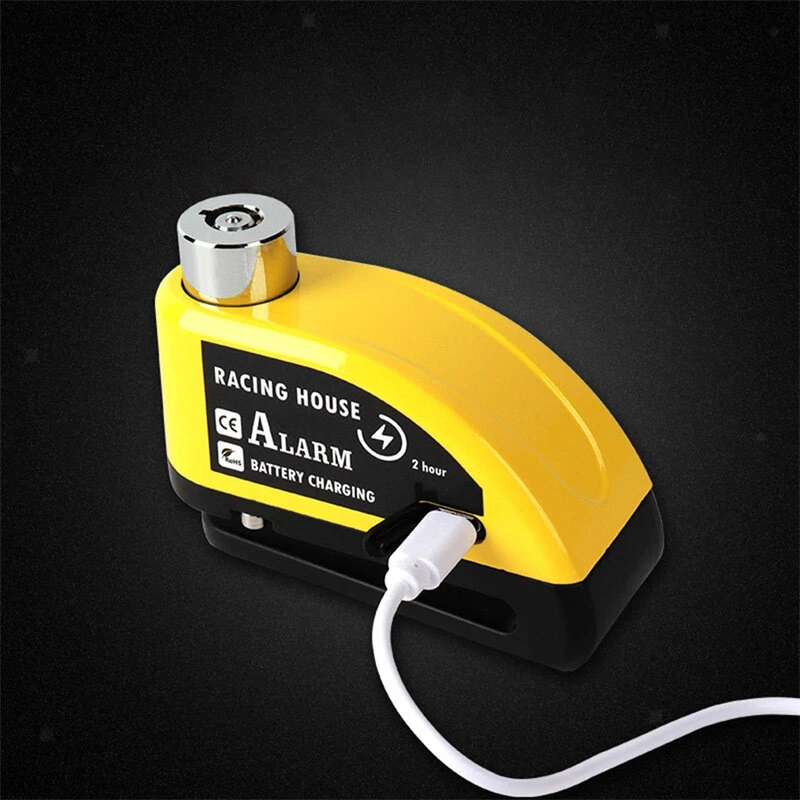 Bike Alarm Disc Brake Lock Security Anti-theft Type-C Rechargeable Large Capacity Battery Waterproof Aluminum Alloy Wheel Lock with 110dB Horn for Motorcycle Scooter — view 4