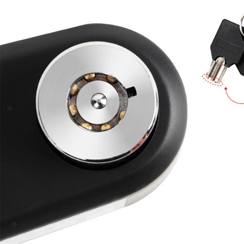 Bike Alarm Disc Brake Lock Security Anti-theft Type-C Rechargeable Large Capacity Battery Waterproof Aluminum Alloy Wheel Lock with 110dB Horn for Motorcycle Scooter — view 5