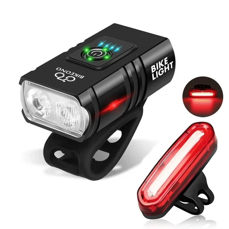 Bike Light Set 1000LM Bright Bicycle Front Light with Smart Taillight, USB Rechargeable MTB Mountain Bicycle Headlight Flashlight Cycling Scooter Lamp — view 2