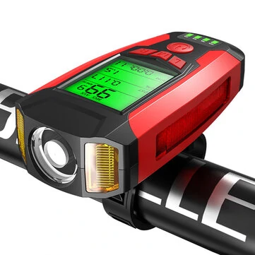 BIKIGHT 3-in-1 350LM COB Bike Light + USB Horn Lamp + Speed Meter LCD Screen 5-Modes Waterproof Bicycle Headlight With Horn — Bikight