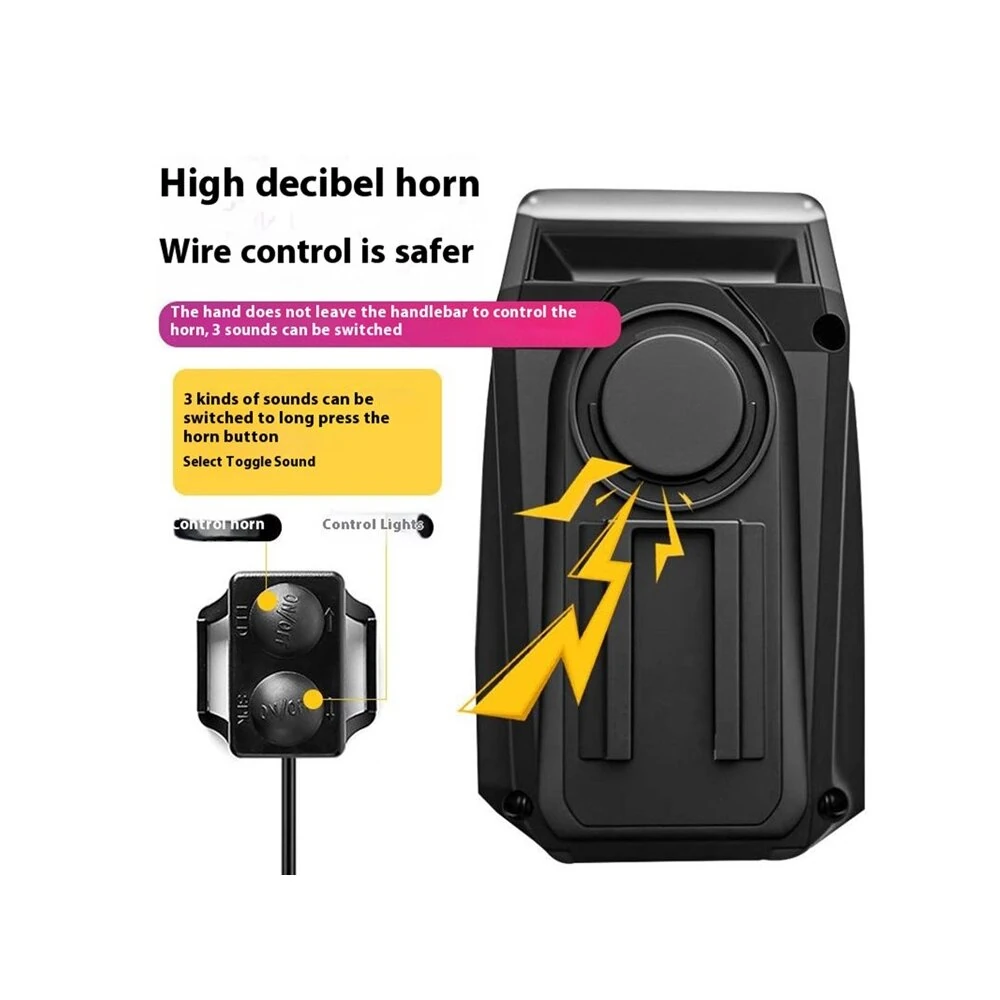 BIKIGHT 3 in 1 GPS Wireless Bicycle Computer 120dB Cycling Horn 900LM Bike Headlight Type-C Charging Speedometer Horn Light for MTB Night Riding Safety — view 4