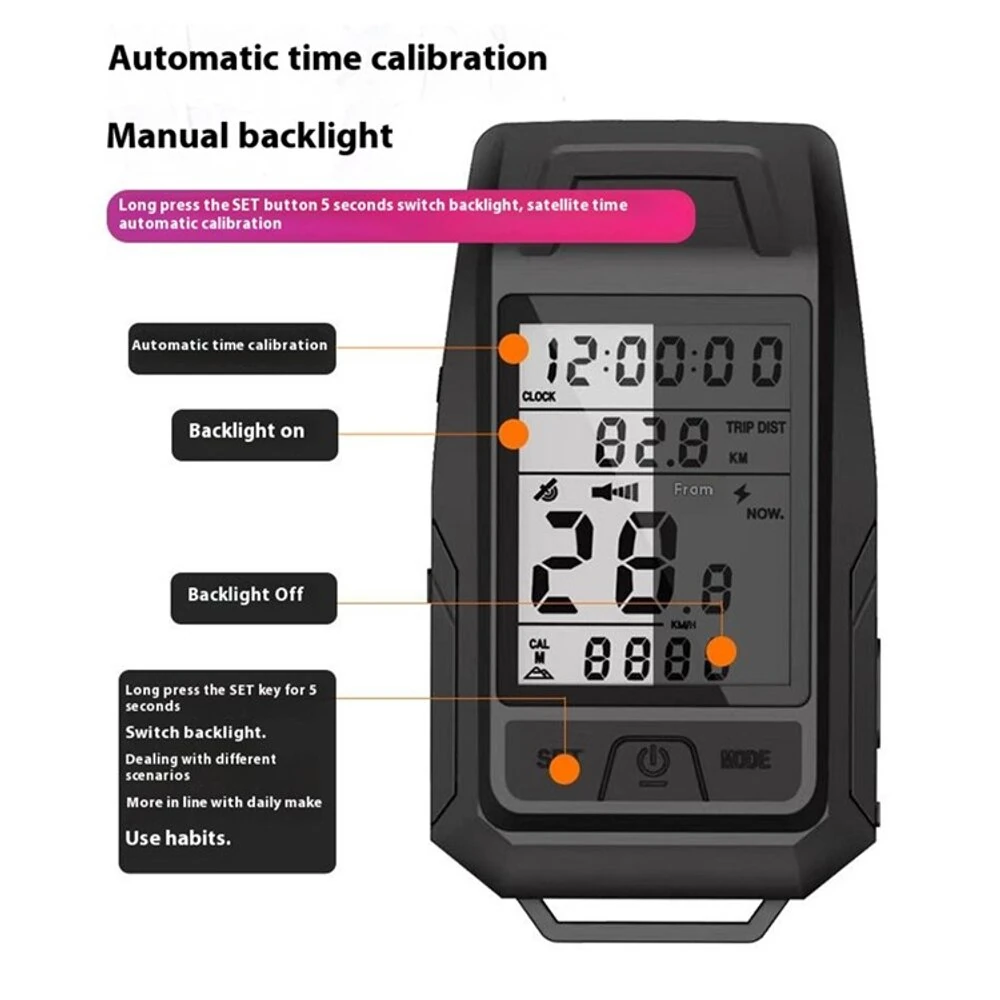 BIKIGHT 3 in 1 GPS Wireless Bicycle Computer 120dB Cycling Horn 900LM Bike Headlight Type-C Charging Speedometer Horn Light for MTB Night Riding Safety — view 6