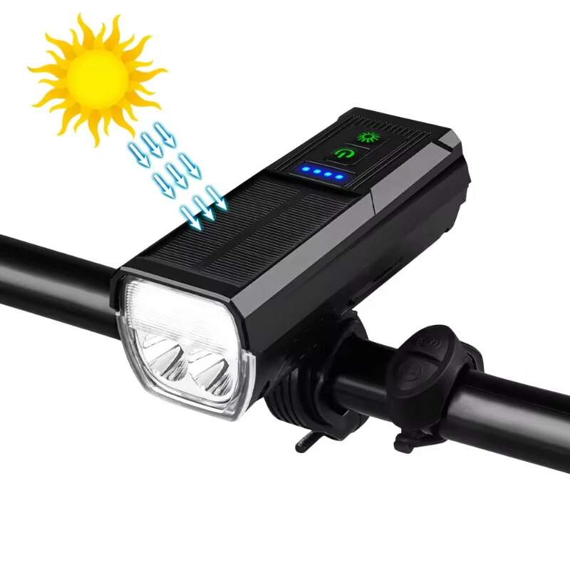 Bikight 4 in 1 Solar Bike Headlight 1000Lm Brightness 4000mAh Battery Power Bank 8 Light Modes Waterproof Bicycle Front Light with 130db Horn for Night Cycling — Bikight