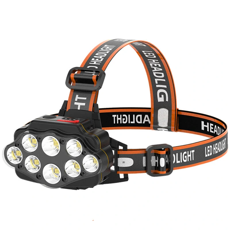 BIKIGHT 4-Modes 8*XPG LED Headlamp USB Rechargeable Long Shoot Camping Head Light 18650 Fishing Lantern Waterproof Head Torch Flashlight — image 1