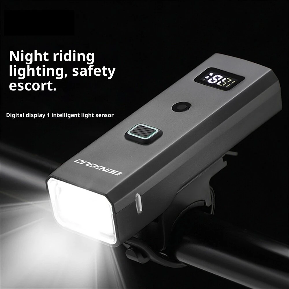BIKIGHT 400LM Smart Light Sensor Bicycle Headlight with Digital Display 2000mAh Type-C Charging 4 Light Modes Waterproof Bike Front Light for Outdoor Night Cycling Safety — view 3