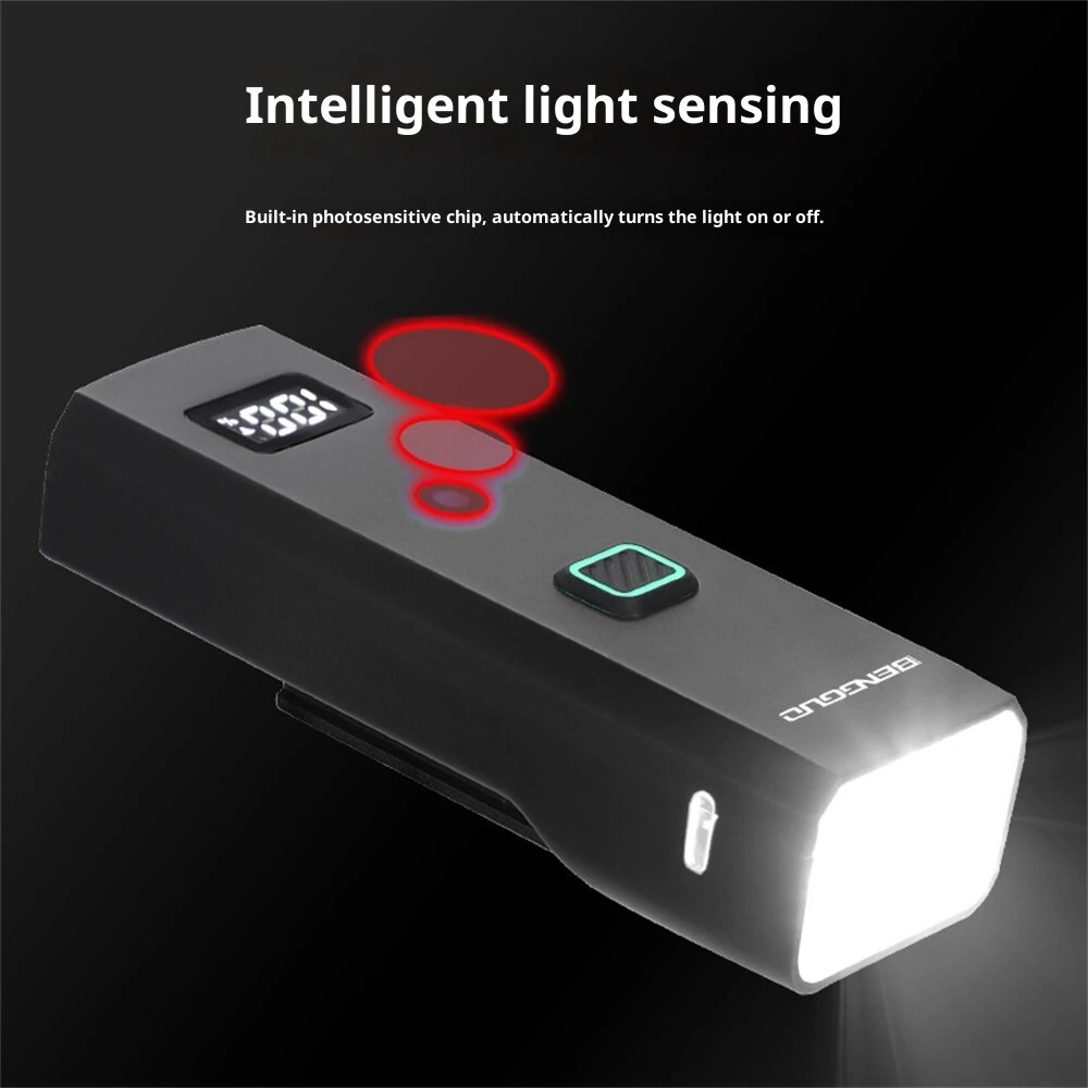 BIKIGHT 400LM Smart Light Sensor Bicycle Headlight with Digital Display 2000mAh Type-C Charging 4 Light Modes Waterproof Bike Front Light for Outdoor Night Cycling Safety — view 5