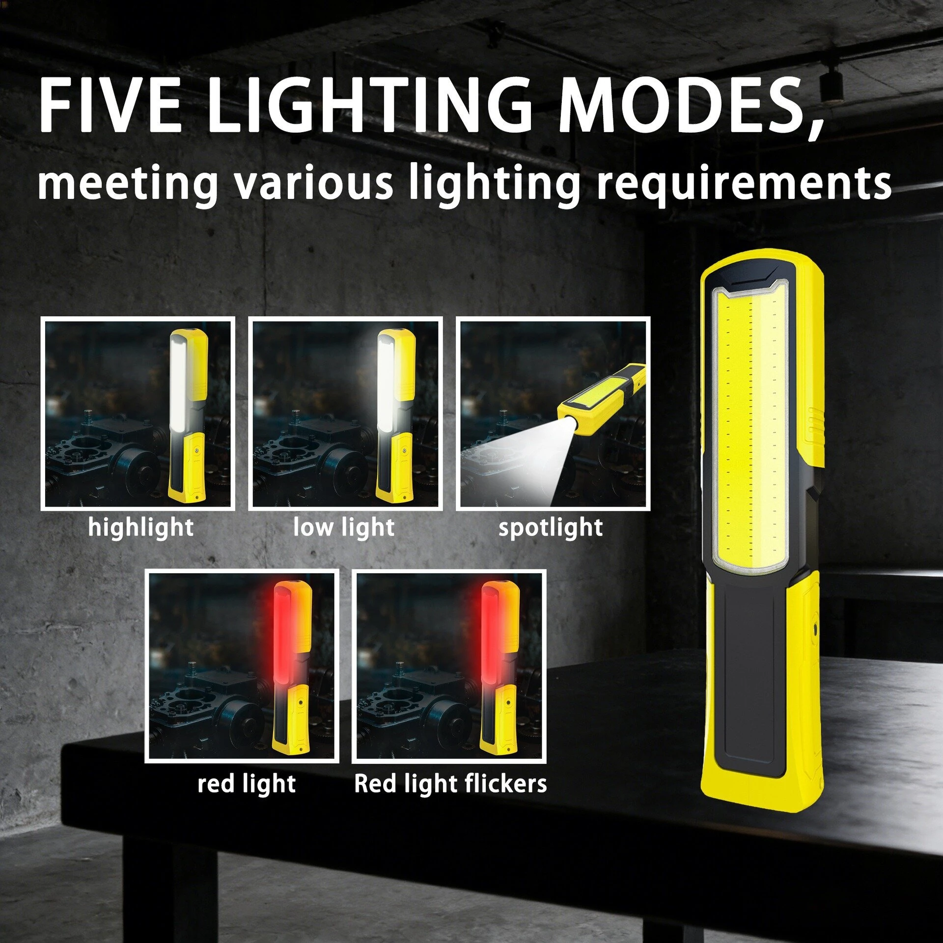 BIKIGHT 8W 500LM COB LED Work Light 4000mAh USB Rechargeable Magnetic Waterproof Portable Floodlight & Spotlight — view 3