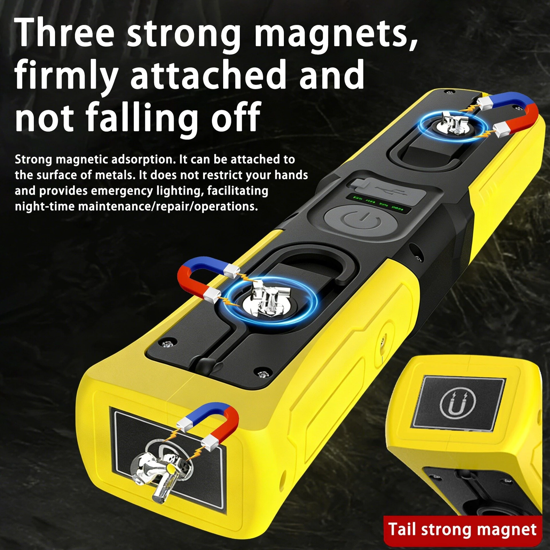 BIKIGHT 8W 500LM COB LED Work Light 4000mAh USB Rechargeable Magnetic Waterproof Portable Floodlight & Spotlight — view 5