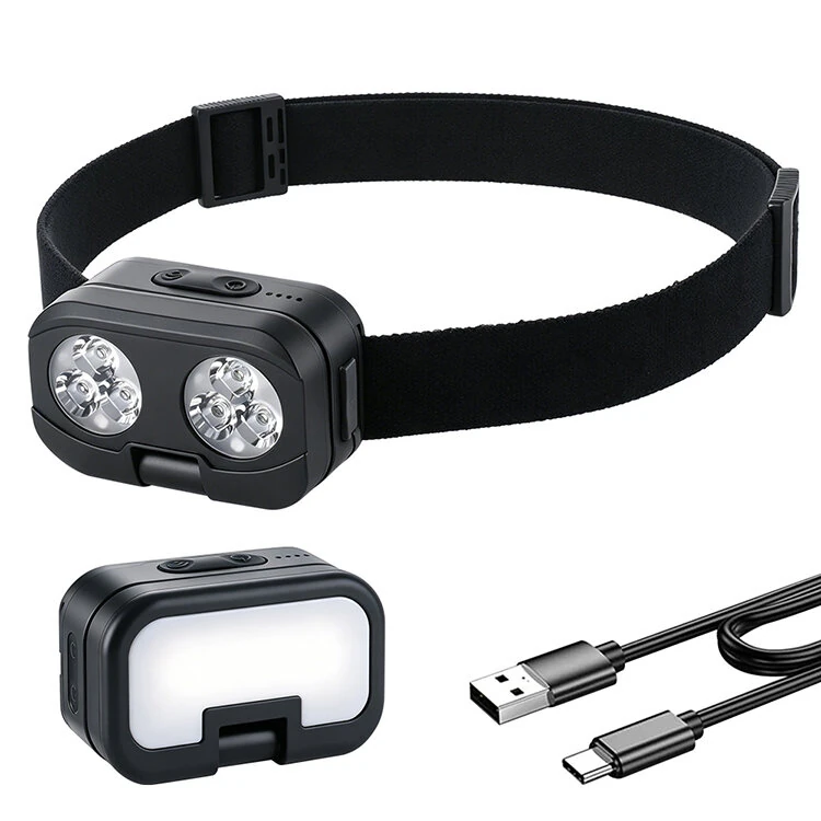 BIKIGHT 900 Lumen 180° Rotating Dual-Head Ultra-Bright Headlamp 1000mAh Battery Three Light Source IP66 Waterproof for Outdoor Fishing — view 7