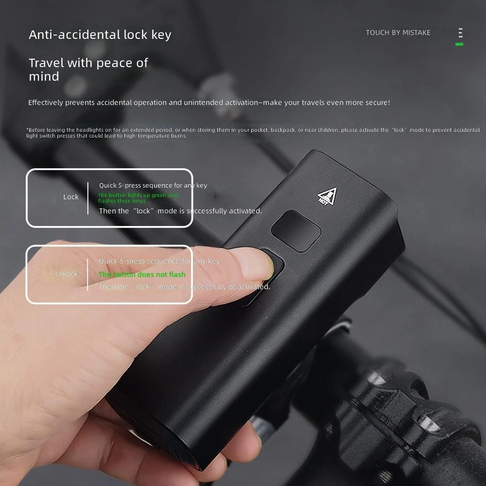 BIKIGHT Anti-glare Bicycle Light 2000LM USB-C Rechargeable 4000mAh Waterproof 200M Range Digital Display for MTB, Scooter — view 4