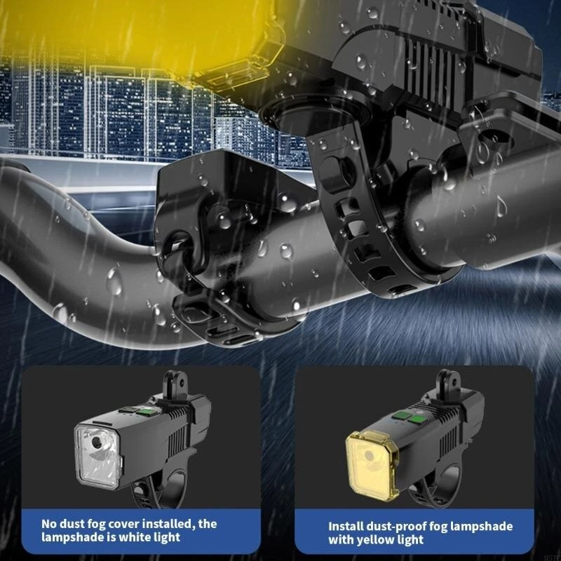BIKIGHT B4 120dB Tweeter Anti-Fog Bicycle Headlight Smart Light Sensing Digital Display Wireless Remote Control Bike Light for Night Cycling — view 3