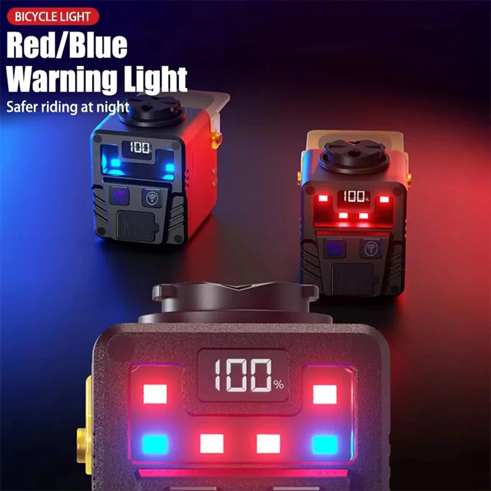 BIKIGHT Bicycle Front Light with Wireless Remote USB-C Rechargeable 8 Modes Cycling Headlight with Power Bank Waterproof for Night Riding — view 4