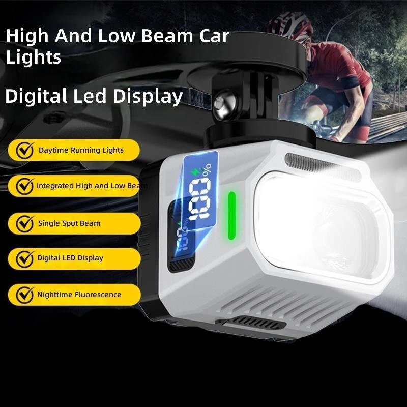 BIKIGHT Bicycle Light 3200mAh USB-C Rechargeable Bike Headlight High Low Beam DRL LCD Display Aluminum Alloy Cycling for MTB, Scooter — view 2