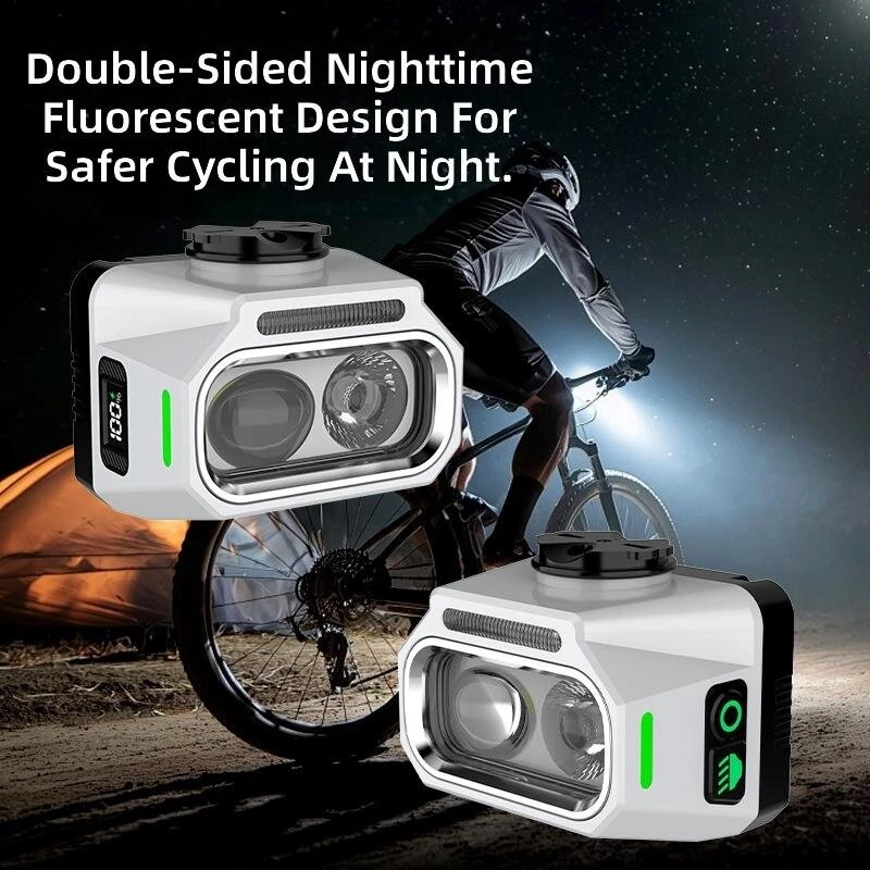BIKIGHT Bicycle Light 3200mAh USB-C Rechargeable Bike Headlight High Low Beam DRL LCD Display Aluminum Alloy Cycling for MTB, Scooter — view 3