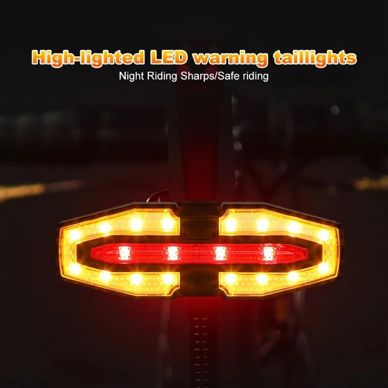 BIKIGHT Bicycle Solar Charging Wireless Remote Control Turn Signal Taillights USB Rechargeable Waterproof Bike Rear Light for Outdoor Night Riding Safety — view 6