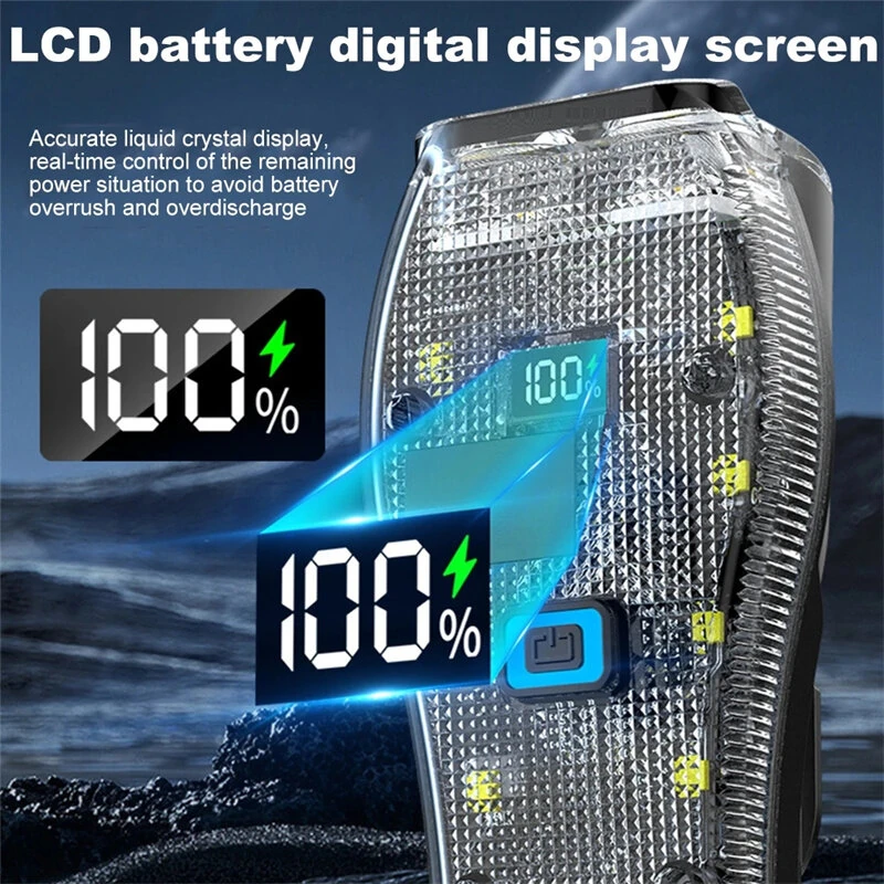 BIKIGHT Bike Headlight 4 LED Large Beads 2000mAh Battery Dual Distance Beam Design Waterproof 4 Light Modes Type-C Fast Charge Power Display Flashlight with 120dB Horn — view 4