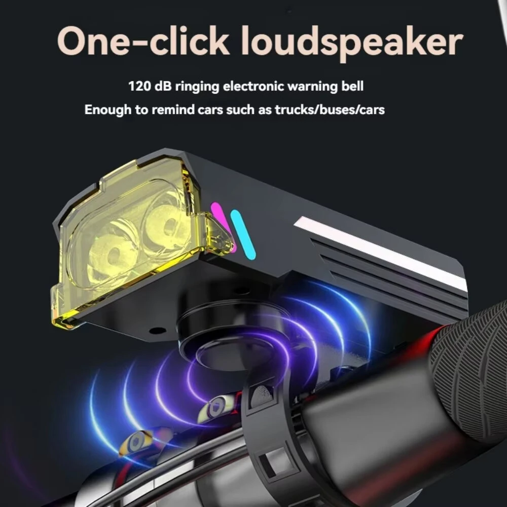 BIKIGHT Bluetooth Pairing Bicycle Light Set 120dB Horn Bike Headlight with Anti-fog Cover Matching Colorful Bike Taillight for Night Cycling Safety — view 4