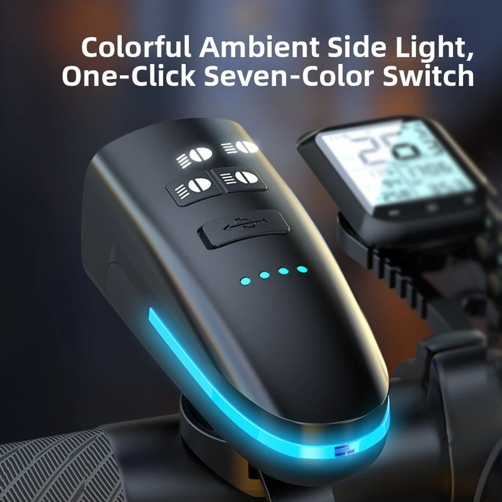 BIKIGHT Dual Distance Bike Headlight, RGB Design, USB Rechargeable, Waterproof, Safety for Night Cycling — view 3
