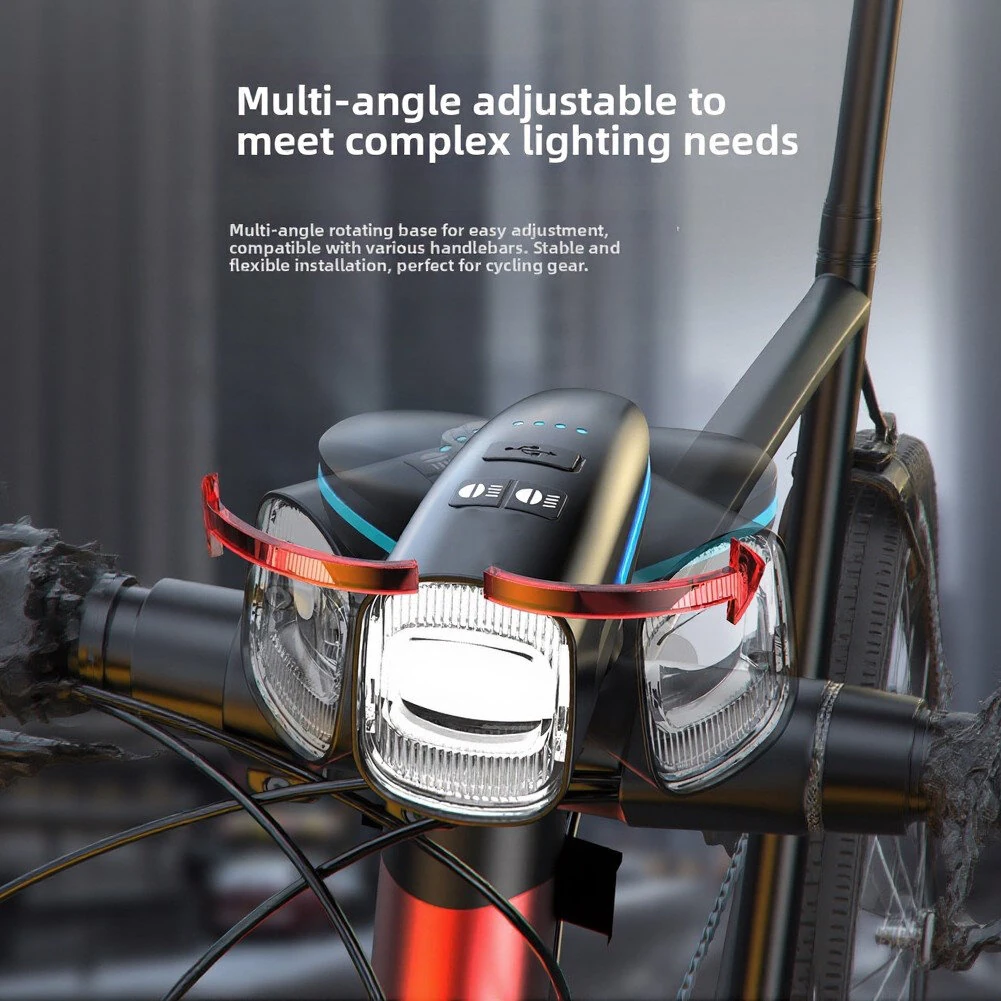 BIKIGHT Dual Distance Bike Headlight, RGB Design, USB Rechargeable, Waterproof, Safety for Night Cycling — view 4