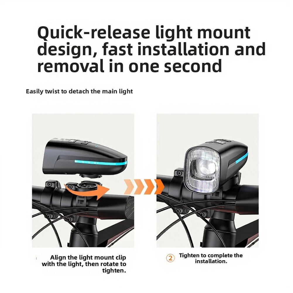 BIKIGHT Dual Distance Bike Headlight, RGB Design, USB Rechargeable, Waterproof, Safety for Night Cycling — view 5
