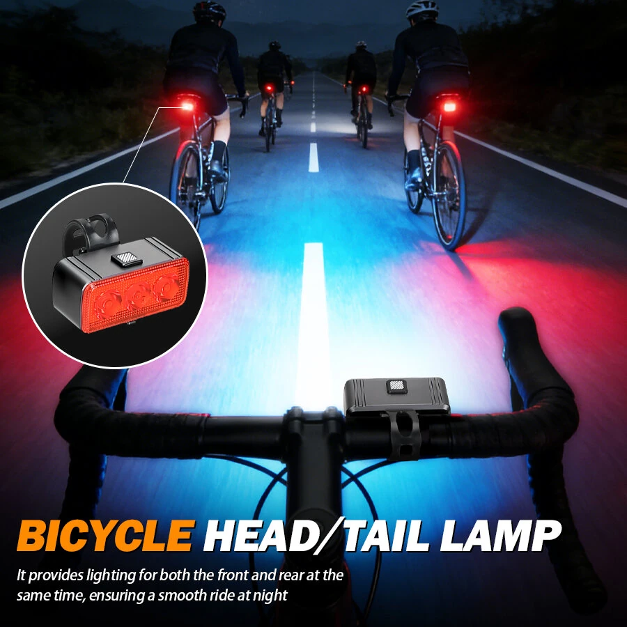 BIKIGHT E083 Bicycle Headlight Taillight Type-C Charging Waterproof Lightweight Cycling Bike Light Set for Outdoor MTB Night Riding Safety — view 7