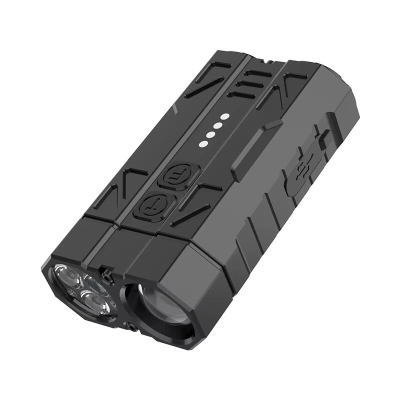 Bikight EDC Flashlight White Long Beam +3xTG3 LEDs Type-C Rechargeable Dual Switch Spotlight and  Floodlight Aluminum Alloy Tactical Flashlight for Outdoor Camping Hiking Emergency — view 2