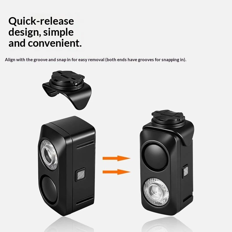 BIKIGHT Hanging Bicycle Horn Headlight Wired Control 120 dB Electric Bell 360LM Bike Front Light for Road/MTB Night Cycling Safety — view 4