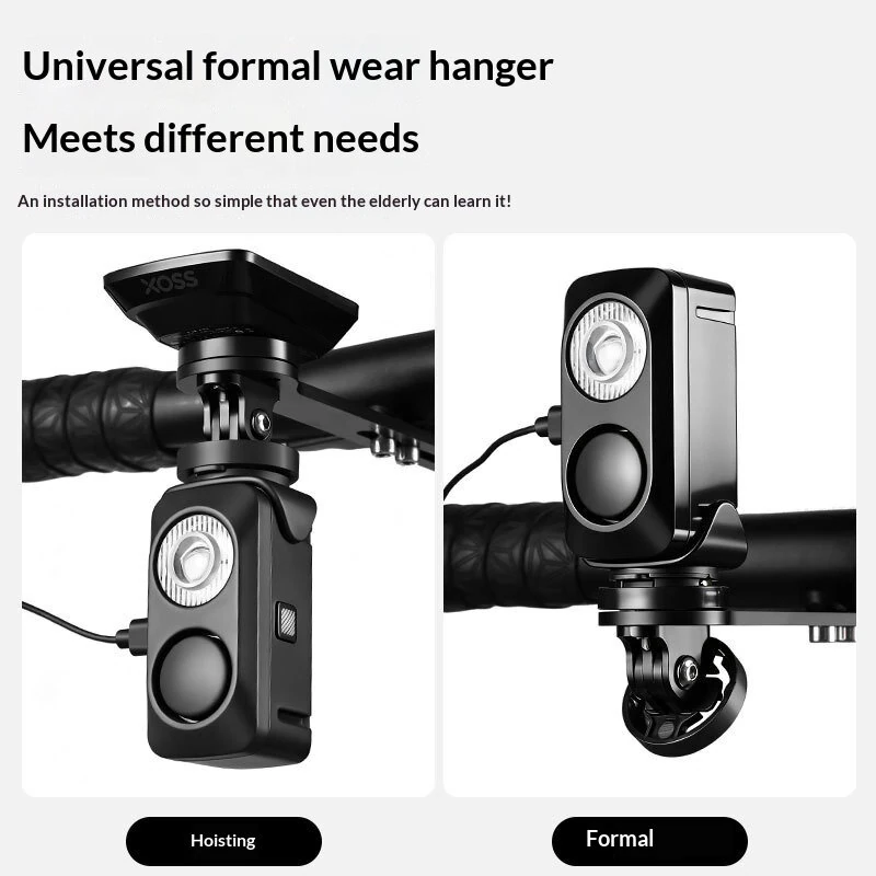 BIKIGHT Hanging Bicycle Horn Headlight Wired Control 120 dB Electric Bell 360LM Bike Front Light for Road/MTB Night Cycling Safety — view 5