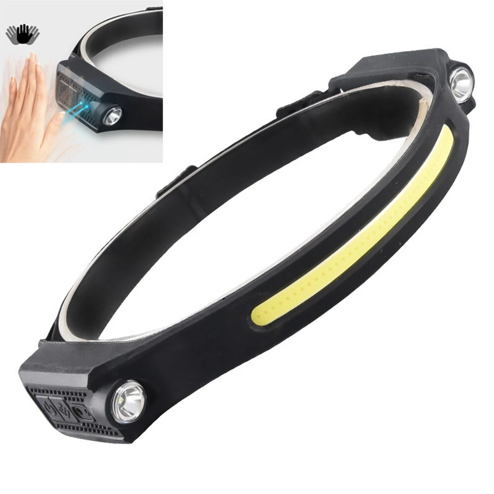 BIKIGHT LX300 2XPE+COB Induction Headlight 1200mAh 270° Wide Range 350LM 5 Lighting Modes Type-C Rechargeable Head Torch COB Outdoor Cycling Adventure Fishing Flashlight Bike Headlamp — Bikight
