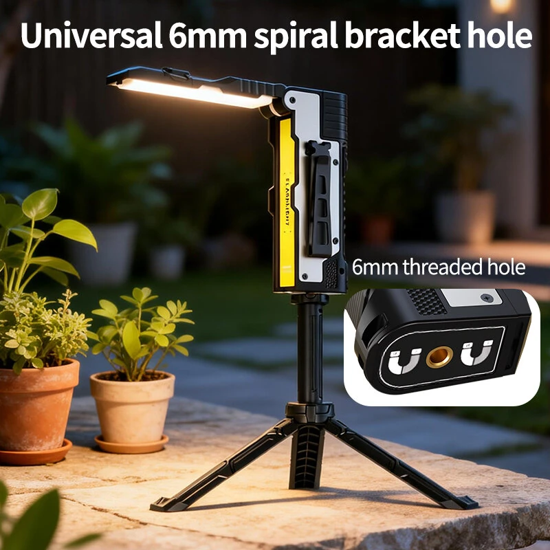 Bikight M20 Rechargeable Flashlight Work Light with Laser Light Tripod Mount Magnetic Tail Zoomable COB Side Light RGB Lamp IPX4 for Camping Repair Emergency — view 5