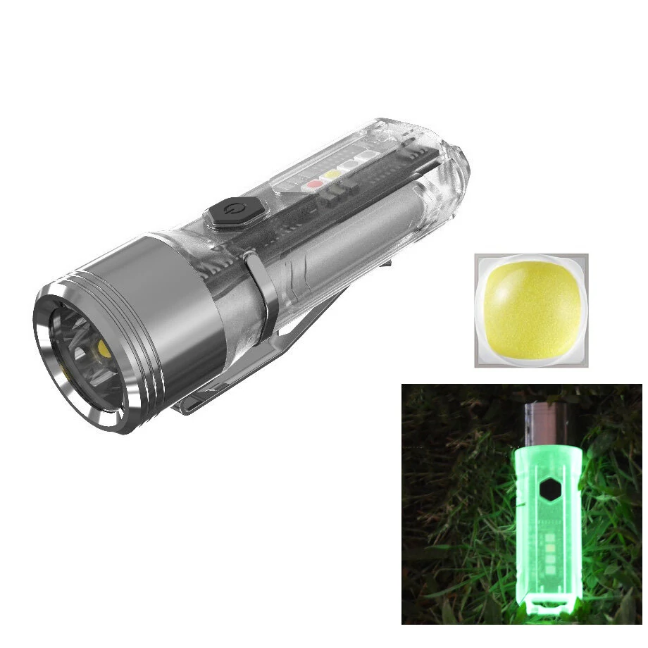 BIKIGHT Mini Keychain Flashlight LED TYPE-C Fast Charging Multi-function IP65 Waterproof Fluorescent Magnetic Camping Flashlight — Bikight