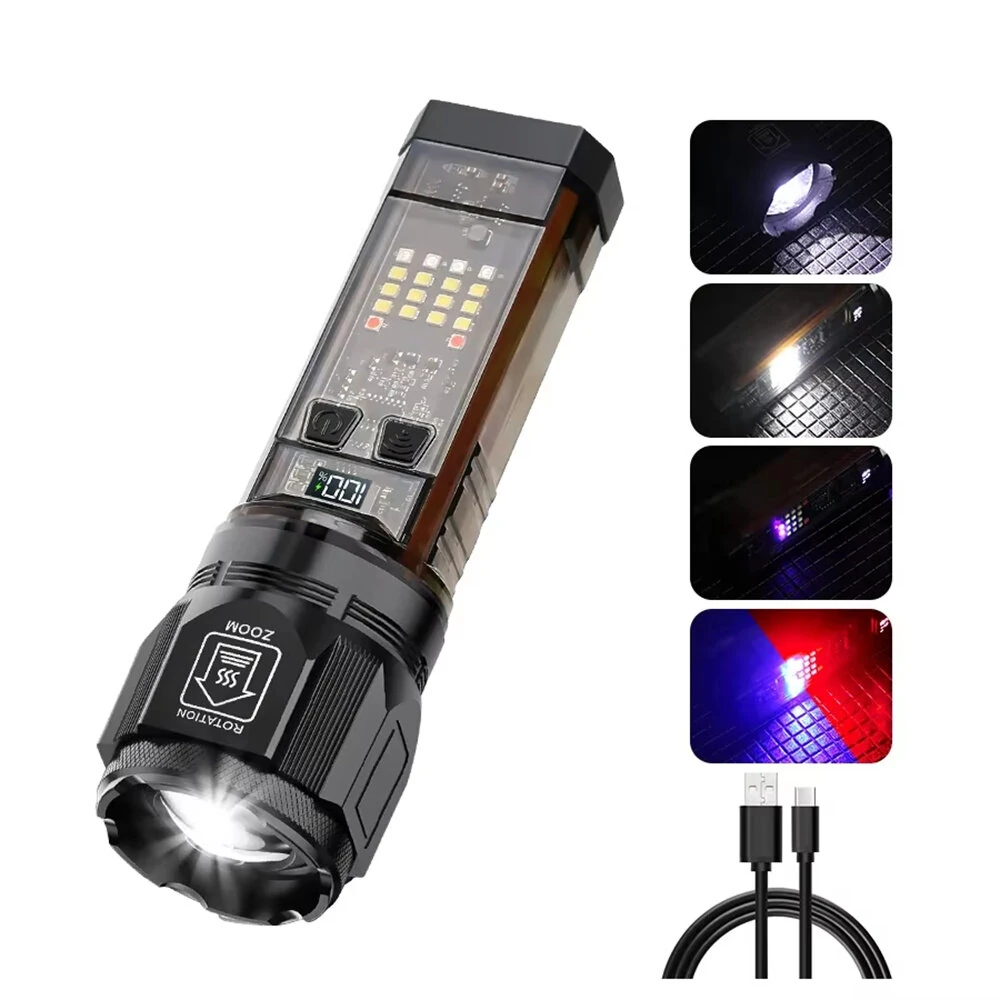 Bikight Multi-function Solar LED Flashlight Telescopic Zoom Torch 6 Modes Light Outdoor Emergency Power Bank LED Solar Lantern — view 11