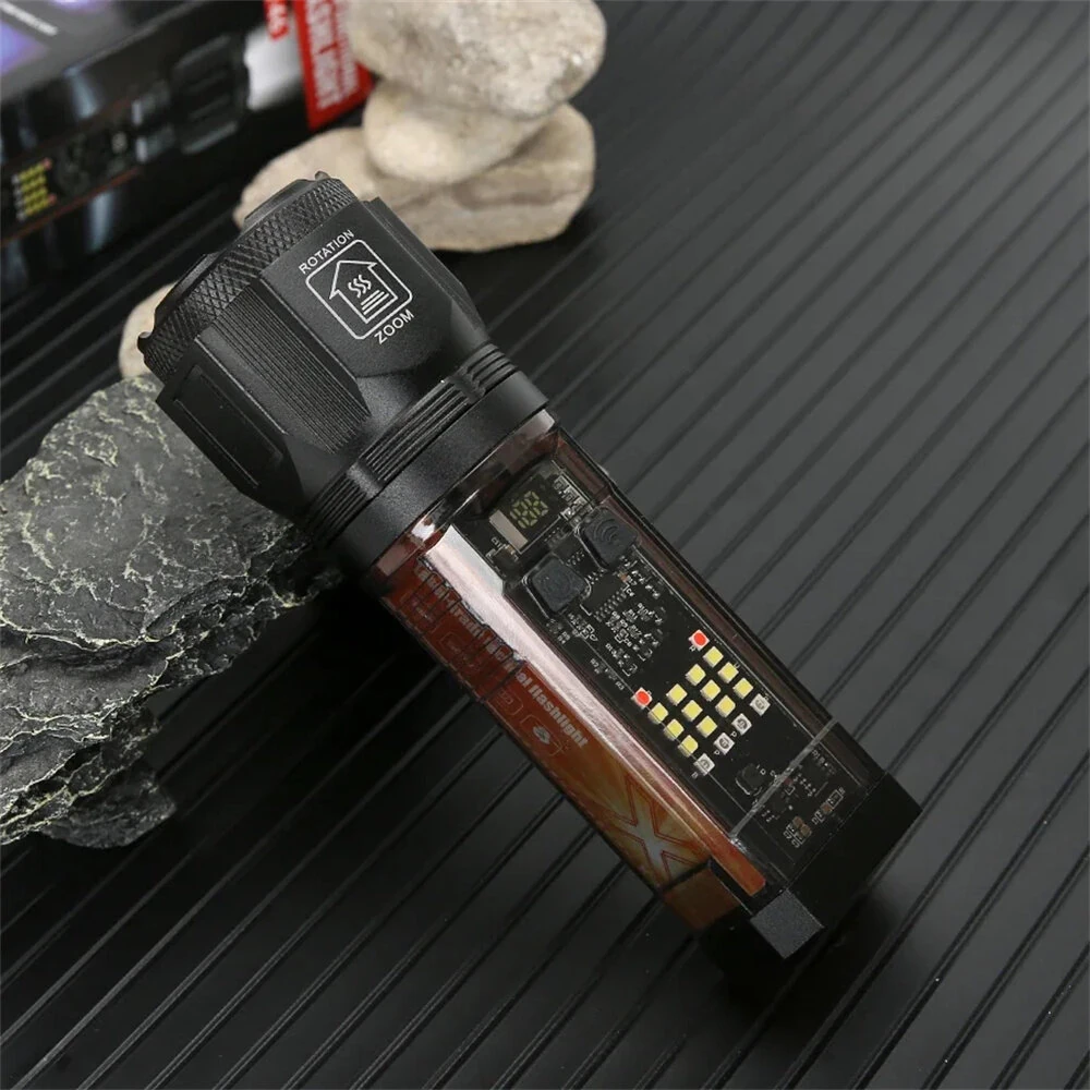 Bikight Multi-function Solar LED Flashlight Telescopic Zoom Torch 6 Modes Light Outdoor Emergency Power Bank LED Solar Lantern — view 4