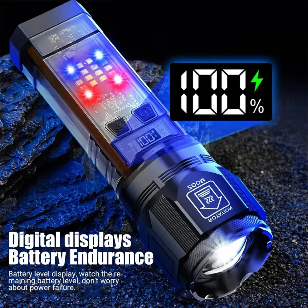 Bikight Multi-function Solar LED Flashlight Telescopic Zoom Torch 6 Modes Light Outdoor Emergency Power Bank LED Solar Lantern — view 9