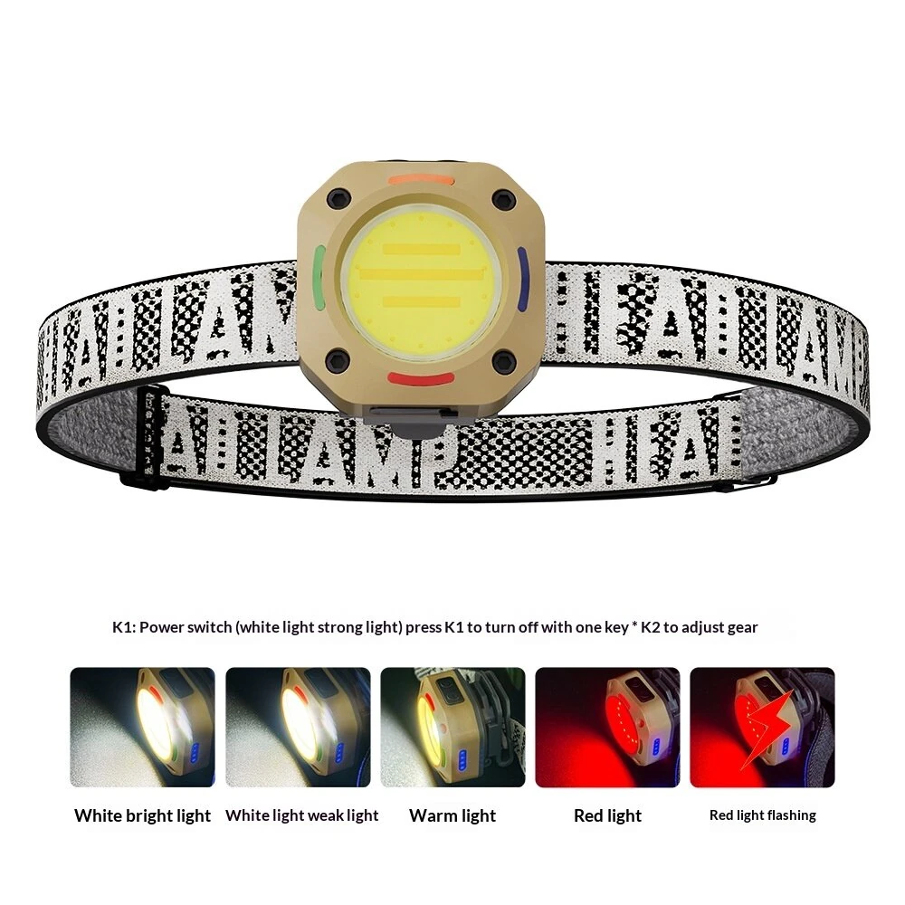 Bikight Multifunctional COB Headlamp Magnetic Adjustable 90° Degree Type-C Rechargeable Red Light for Outdoor Camping Emergency Repair Work Light — view 7