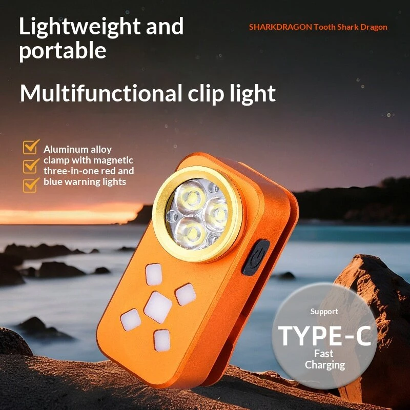 BIKIGHT Multifunctional Dual-source EDC Flashlight with Magnetic Clip Waterproof USB Type-C Rechargeable Clip-on Light Portable Mini Torch for Camping Emergency — view 3