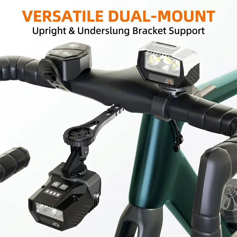 BIKIGHT Overhang Bike Headlight with Remote Control, 1300 Lumens, Dual Distance Beam, USB-C Rechargeable & IPX6 Waterproof, for Night Riding — view 2