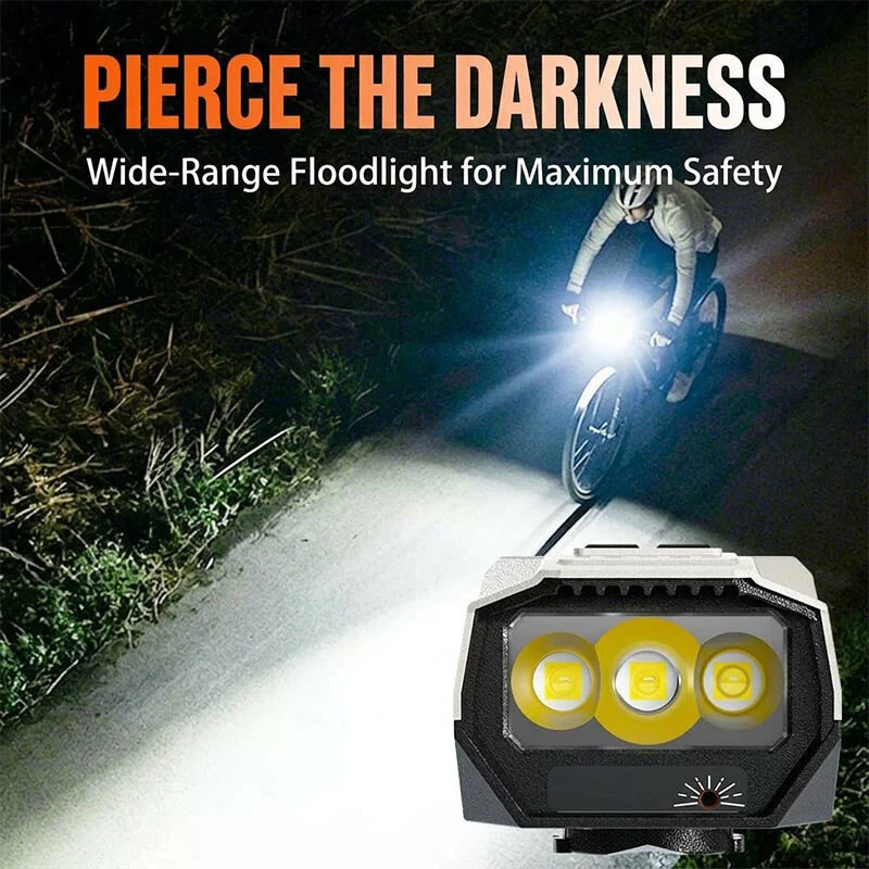 BIKIGHT Overhang Bike Headlight with Remote Control, 1300 Lumens, Dual Distance Beam, USB-C Rechargeable & IPX6 Waterproof, for Night Riding — view 3