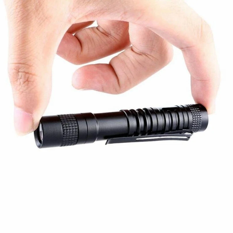 BIKIGHT Portable Led Flashlight Pen Ultralight Repair Checking Mini Pocket Torch With Clip Power by AAA Battery For Camping Hiking Emergency Lighting — view 7